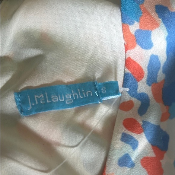 J McLaughlin Hermione Pier Pebble Wome Jumpsuit Coral Aqua Print Size 8 - Picture 6 of 10